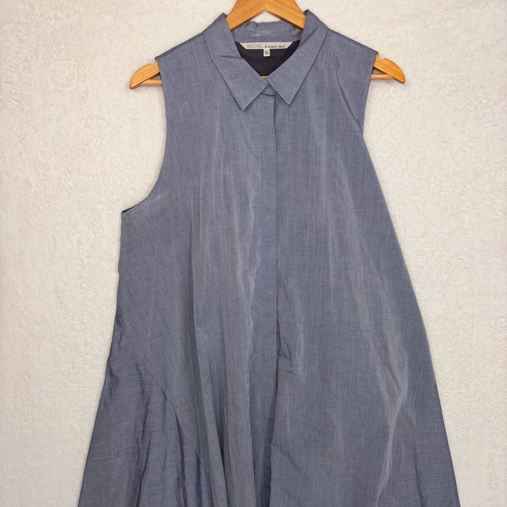 RACHEL Roy Light Chambray Collared Sleeveless Button down Asymmetrical dress XXL